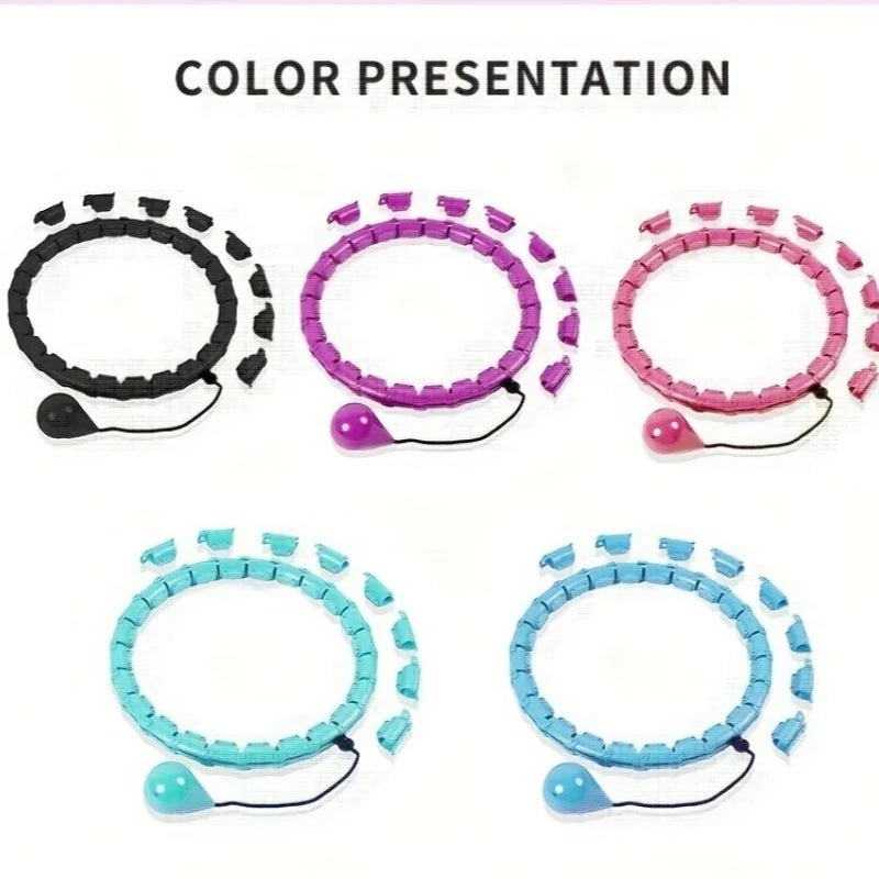 Weighted Exercise Hoop for Adults Weight Loss Knots Infinity Fitness Hoop with Extra Links 2 in 1 Adjustable and Detachable