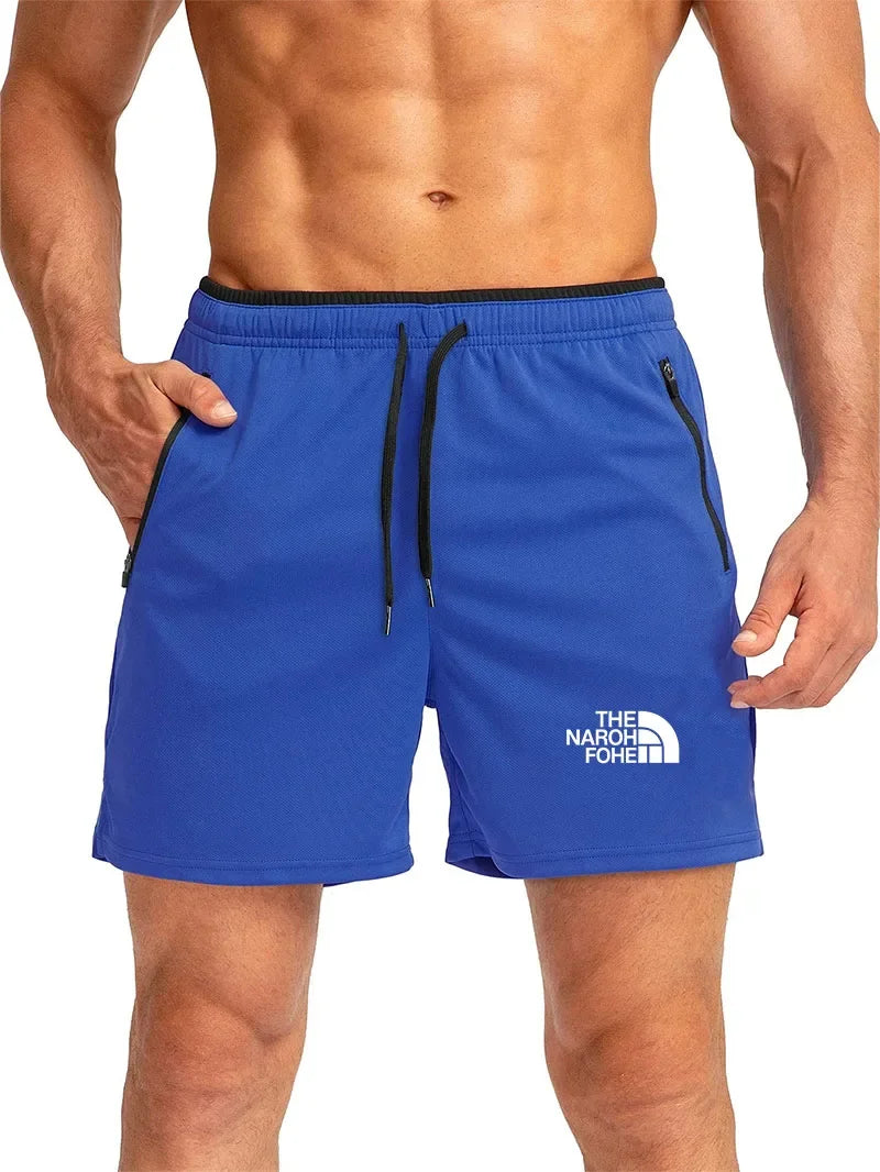 Summer Shorts Men Fast Drying Swim Shorts Breathable Net Fast Drying Surf Beach Pants Men's Fitness Pants Elastic Waist Shorts M